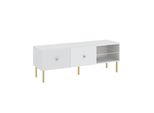 Tavolino Per Tv Haskel - Bianco + Oro