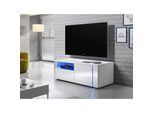 Tavolino Per Tv Kiera 1P - Larghezza 100 Cm, Bianco