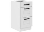 Mobile Da Cucina Con Cassetti Laili - Larghezza 40 Cm, Bianco