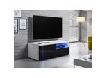 Tavolino Per Tv Kiera 1L - Larghezza 100 Cm, Bianco / Nero
