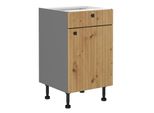 Mobile Base Nomin Con Cassetto - Larghezza 50 Cm, Rovere Artigianale / Antracite