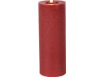 Candela Led A Colonna Countryfield Rustica Xl Rossa 20 Cm Decorativa