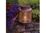 Lanterna Decorativa Vintage In Metallo Con Manico, Color Turchese Rosato, Per Candele E Tea Light Ø18Cm H29Cm