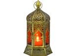 Orientale Decorativo Tea Light Titolare Lanterna Vento Luce Labib Rosso