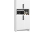 Homcom Mobiletto Da Cucina, Mobile Alto Con Ripiano Per Microonde, Mobile Buffet Con Anta A Chiusura Ammortizzata, Mobile Contenitore, Mobile Espositivo
