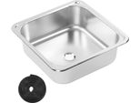 336X336X125 Mm Lavello Camper 304 Acciaio Inox Grande Capacità Antigraffio Per Camper - Yacht Barca