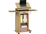 Homcom-Podium Stand-Chipboard, Metallo-126L X 37L X 136H Cm-Quercia
