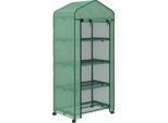 Serra Outsunny Con Rotolo, Ripiani, Serra In Film D'acciaio Resistente All'inverno, Serra Per Balcone, Giardino, Casa Per Pomodori 69 X 50 X 165 Cm