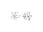 Paar Ohrstecker Amor "Flowers", Bunt (Silberfarben, Weiß, Kristallweiß), Ohrringe, Damen, Silber 925 (Sterlingsilber), Mit Zirkonia (Synth.)