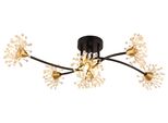 Globo Lighting Deckenleuchte "Fiore", Gold (Schwarz), 1 Stk., Leuchten, Deckenlampe/Goldfarben/Acrylkristalle/Wohnzimmer/Schlafzimmer, Deckenleuchte