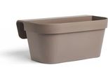 Jardiniere+Gancio - Garden Id Star - Taupe 50 X 21 Cm - Facile Da Agganciare - Riserva D'acqua - Riciclato E Riciclabile Al 100