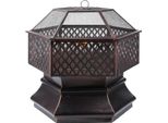 Barbecue Da Giardino Hexagrill Xl - 76 Cm - Focolare Da Esterno - Con Griglia E Parascintille - Metallo