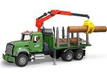 Bruder Forstwirtschaft Mack Granite Holztransport-Lkw, Mit Ladekran, Greifer, Modellfahrzeug, Modell Fahrzeug, Spielzeug, 02824