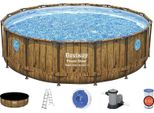 Bestway 56725 - BazéN S Konstrukcí Rattan Swim Vista 488 X 122 Cm + KartušOvá Filtrace