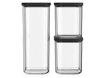 Mepal 106995540400 Mepal Vorratsdosen-Set Modula 11,4/16,8/22,2 Cm Hoch Schwarz 1,0/1,5/2,0 L, 1 Set