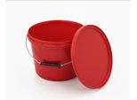 Secchio Benbow Con Coperchio 10L X20 Rosso - Sicuro Per Gli Alimenti, Robusto, Ermetico, A Prova Di Perdite, Inodore - Secchio In Plastica Con Manico - Vuoto
