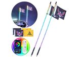 Luce A Frusta A Led 2 Pezzi 5FT Rgb Antenna A Spirale Luce Telecomando App Atv Utv Rzr