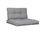 Vidaxl Cuscino Pallet 2 Pezzi In Tessuto Grigio