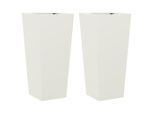 Vidaxl Fioriera 2 Pezzi Bianco 35X35X75 Cm Acciaio