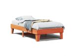 Vidaxl Letto In Legno Massiccio Senza Materasso Cera Marrone 75X190 Cm Legno Di Pino