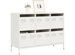 Maison Exclusive - Credenza Bianca 101,5X39X73,5 Cm Acciaio Laminato A Freddo