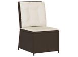 Vidaxl Poltrona Da Giardino Con Funzione Reclinabile E Cuscino In Poly Rattan Marrone
