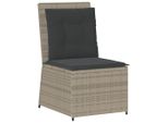 Vidaxl Poltrona Da Giardino Con Funzione Reclinabile E Cuscino Poli Rattan Grigio Chiaro