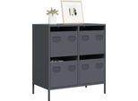 Vidaxl Credenza Antracite 68X39X73,5 Cm Acciaio Laminato A Freddo