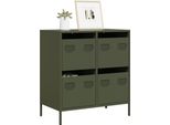 Vidaxl Credenza Verde Oliva 68X39X73,5 Cm Acciaio Laminato A Freddo