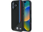 Bmw Bmhmp16S23Putrk Iphone 16 6.1Czarny/Nero Custodia Rigida M Meshed Strisce Tricolore Magsafe