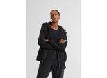 Urban Classics - Felpa Con Cappuccio Con Zip Morbida Da Donna, Nero - 3XL