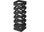 Portaombrelli 15,5 X 15,5 X 49 Cm - Nero, Moderno, Stabile, Salvaspazio, Design Elegante
