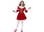 Smiffys - Vestito Costume "Little Miss Santa"" Per Bambina SM1684 (146-152) (Rosso/Bianco)"