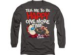 Ren & Stimpy - Maglietta "Tell Me To Be Happy"" Per Uomo/Donna Unisex TV10614 (S) (Charcoal)"