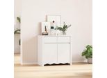 Vidaxl Credenza Drammen Bianco 79 X 43 X 75,5 Cm In Legno Di Pino Massiccio