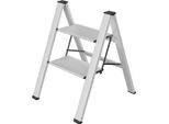 Scala Domestica - 2 Gradini - Alluminio - Pieghevole - Con Antiscivolo - Leggera - Max. 150 Kg