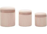 Pouf Con Contenitore 3 Pezzi Cm ø 40X49-35X42-31X38