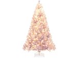 Costway 225Cm Albero Di Natale Artificiale Con Led Bianco Caldo, 8 Modalità E Supporto In Metallo, Albero Di Natale, Albero Di Natale, Albero Di Natale Artificiale Viola