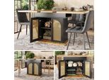 Tavolo Da Pranzo Sweiko Telescopico (110-140×80 Cm), Tavolo Da Cucina Pieghevole Per 4-6 Persone, Tavolo Da Pranzo Allungabile, Tavolo Da Cucina Salvaspazio, Per Cucina E Soggiorno, Tavolo Con Ante In Rattan Pe