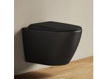 Emke Wc Sospeso In Ceramica Senza Bordo Wc Sospeso A Risparmio Idrico Con Scarico Diretto Doppio Foro Di Risciacquo Coperchio Con Chiusura Morbida Nero Opaco