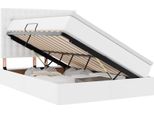 Vidaxl Letto Con Contenitore E Led Bianco Puro 140 X 200 Cm In Pelle Finta