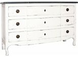 Casa Padrino Cassettiera In Stile Country Shabby Chic A 3 Cassetti Bianco Antico/Nero 130 Cm