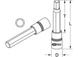 Ks Tools 3/8" Chromeplus Bit Socket Esagono Lungo 4 Mm - 918.3914"