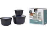 Mepal 106231041100 Mepal Frischhaltedosen-Set Cirqula 8,5/10,0/11,5 Cm Hoch Nordic Black 0,5/1,0/2,0 L, 1 Set