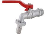 Js Kugel-Auslaufhahn,Leicht,Dn15 1/2",Hebelgr.Rot,Matt Verchromt"