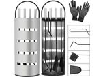 Mucola Set Caminetto Argento 6 Pezzi Accessori Per Caminetto Strumenti Per Caminetto Set Per La Pulizia Del Caminetto Set Per Caminetto Schermo Privacy
