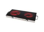 Infrarot-Doppelkochplatte PC-DKP 1211 Edelstahl, 2.800 Watt, Ø 20Cm + Ø 16Cm