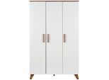 Jimmylee Babykleiderschrank Emely , Weiß , Holzwerkstoff , 4 Fächer , 118x190x52 cm , Made in Germany , Babymöbel, Babykleiderschrank