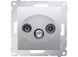 R-TV Sat Inserto Per Scatola Terminale Argento Opaco Simon 54 Contatto Premium Simon DASK.01/43