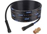 15 M Di Tubo Flessibile Ad Alta Pressione Smooth Con Superficie Liscia E Raccordo M22 - M22 E Adattatore Di Prolunga Per Lavastoviglie Krcher Hd, Hds E Kranzle DN6
